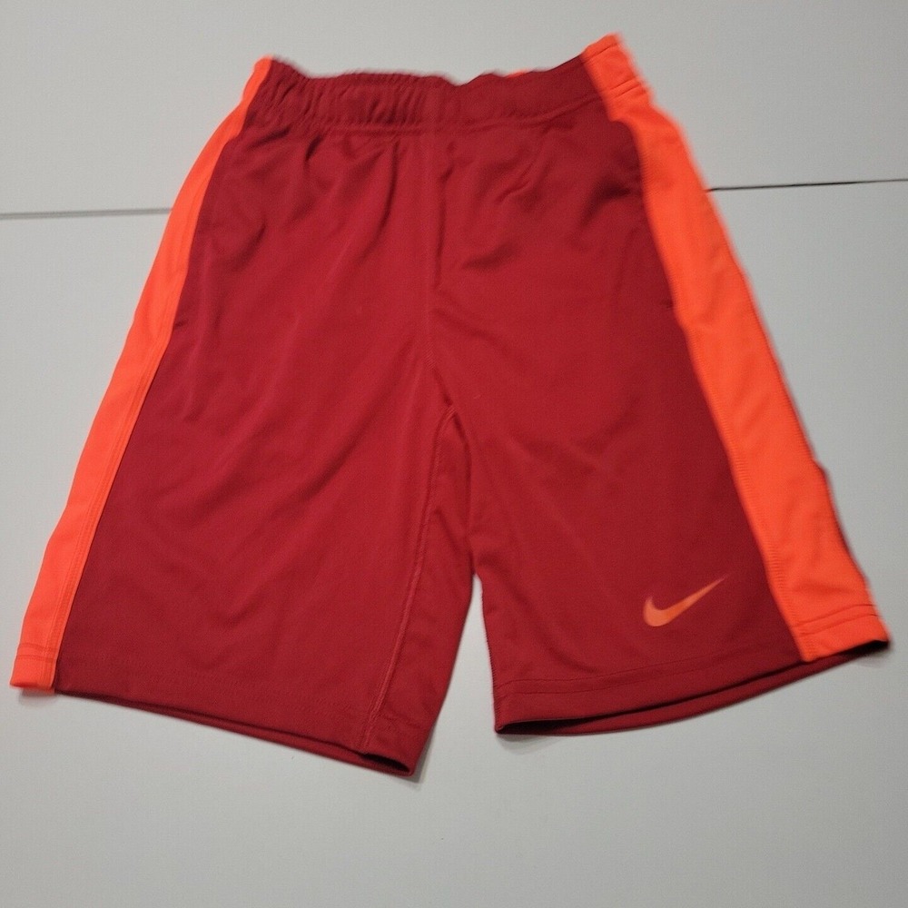 Nike Shorts Big Boy Small Gym Red Athletic Stretch Elastic Waist Pull On Pockets